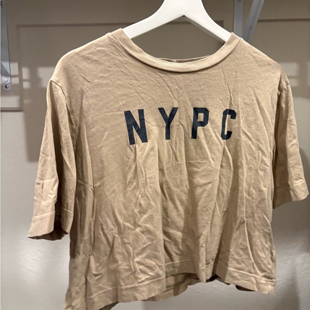 GAP Tan Short Sleeve Tee with NYPC Print